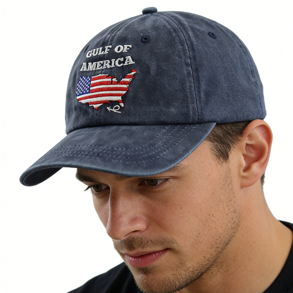 Gulf of America Patriotic Baseball Cap - 2 Pack American Flag Hats for Men & Women