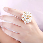 Pearl Cluster Ring | 18K Gold-Plated Statement Ring