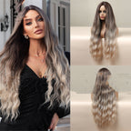 Ombre Brown to Blonde Long Curly Wig | Heat-Resistant Synthetic