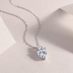 Heart Moissanite Pendant Necklace | S925 Sterling Silver, Platinum Plated