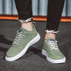Men's Canvas Platform Sneakers – Breathable Lace-Up Casual Shoes