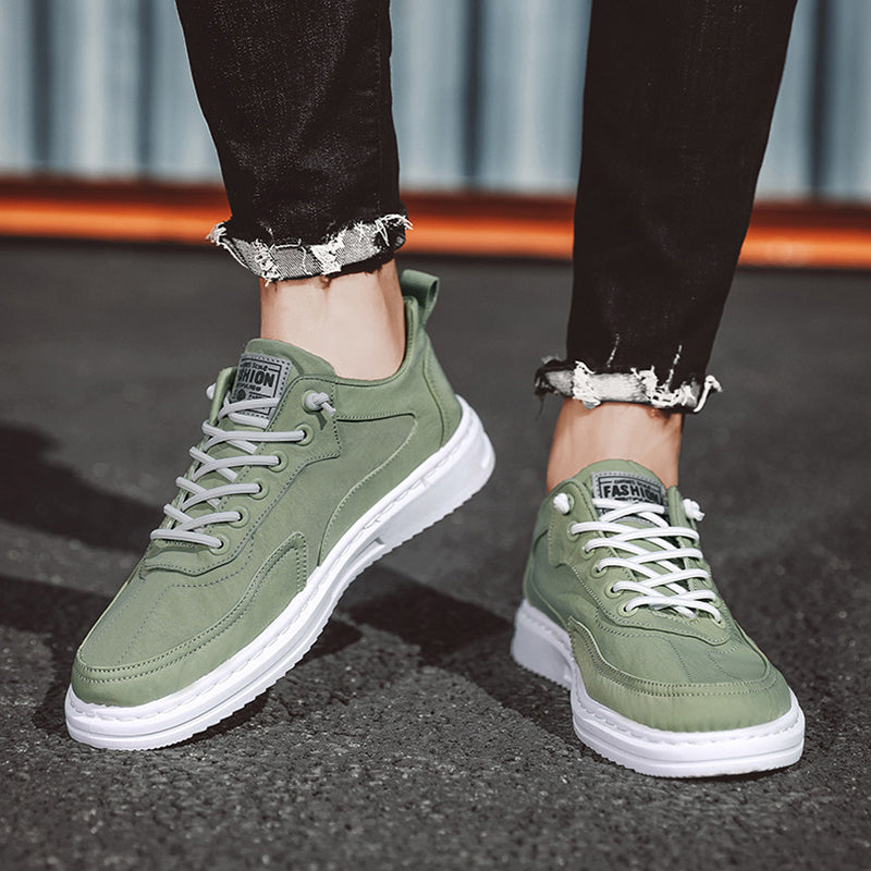 Men's Canvas Platform Sneakers – Breathable Lace-Up Casual Shoes