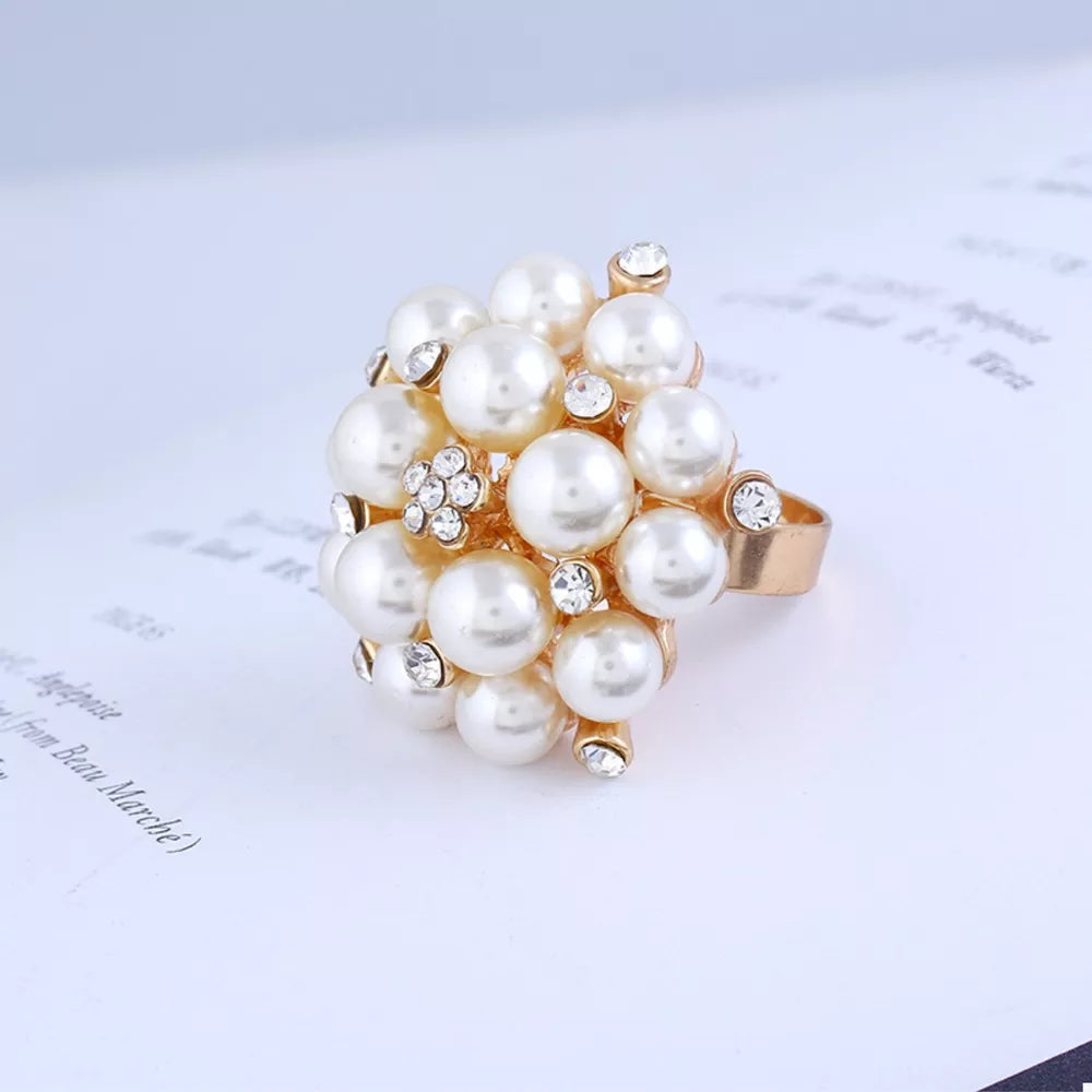 Pearl Cluster Ring | 18K Gold-Plated Statement Ring