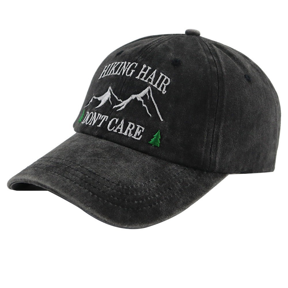 Embroidered Mountain Baseball Cap - 2 Pack Adjustable Cotton Hiking Hats for Men & Women