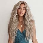 Gray Ombre Wavy Lace Front Wig | T-Part Lace | 150% Density | Heat Resistant Synthetic