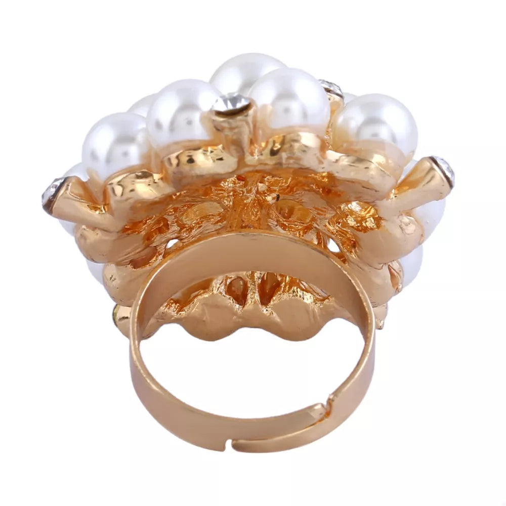 Pearl Cluster Ring | 18K Gold-Plated Statement Ring