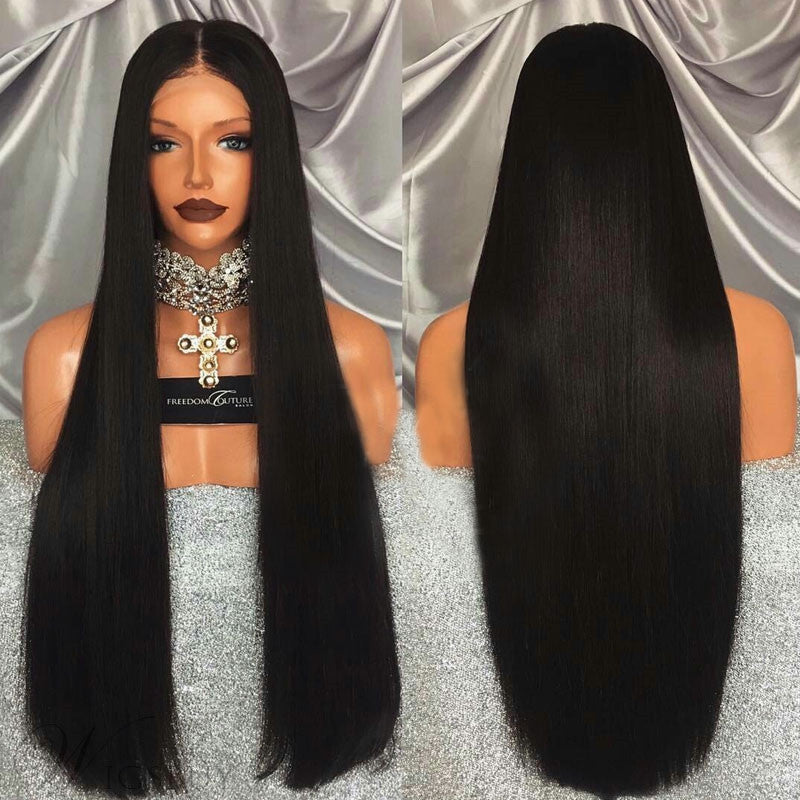 Lace Front Straight Wig | 150% Density | Heat Resistant Fiber | 14"–26"