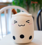 Boba Tea Plush Pillow - Cute Bubble Tea Stuffed Animal Cushion for Kids & Adults