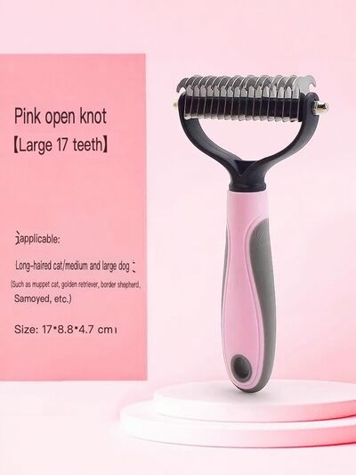 Deshedding Pet Hair Removal Comb | Stainless Steel Grooming Comb for Dogs & Cats