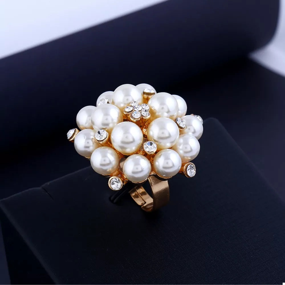 Pearl Cluster Ring | 18K Gold-Plated Statement Ring