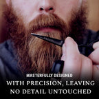 Premium Hand Forged Japanese Steel Hair Beard Mustache Scissors Cut Trim Groom Facial Hair Bangs (Black - 5.5")