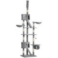Adjustable Cat Tree Tower 94.5" – Multi-Level Climbing & Scratching Post with Hammock