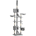 Adjustable Cat Tree Tower 94.5" – Multi-Level Climbing & Scratching Post with Hammock