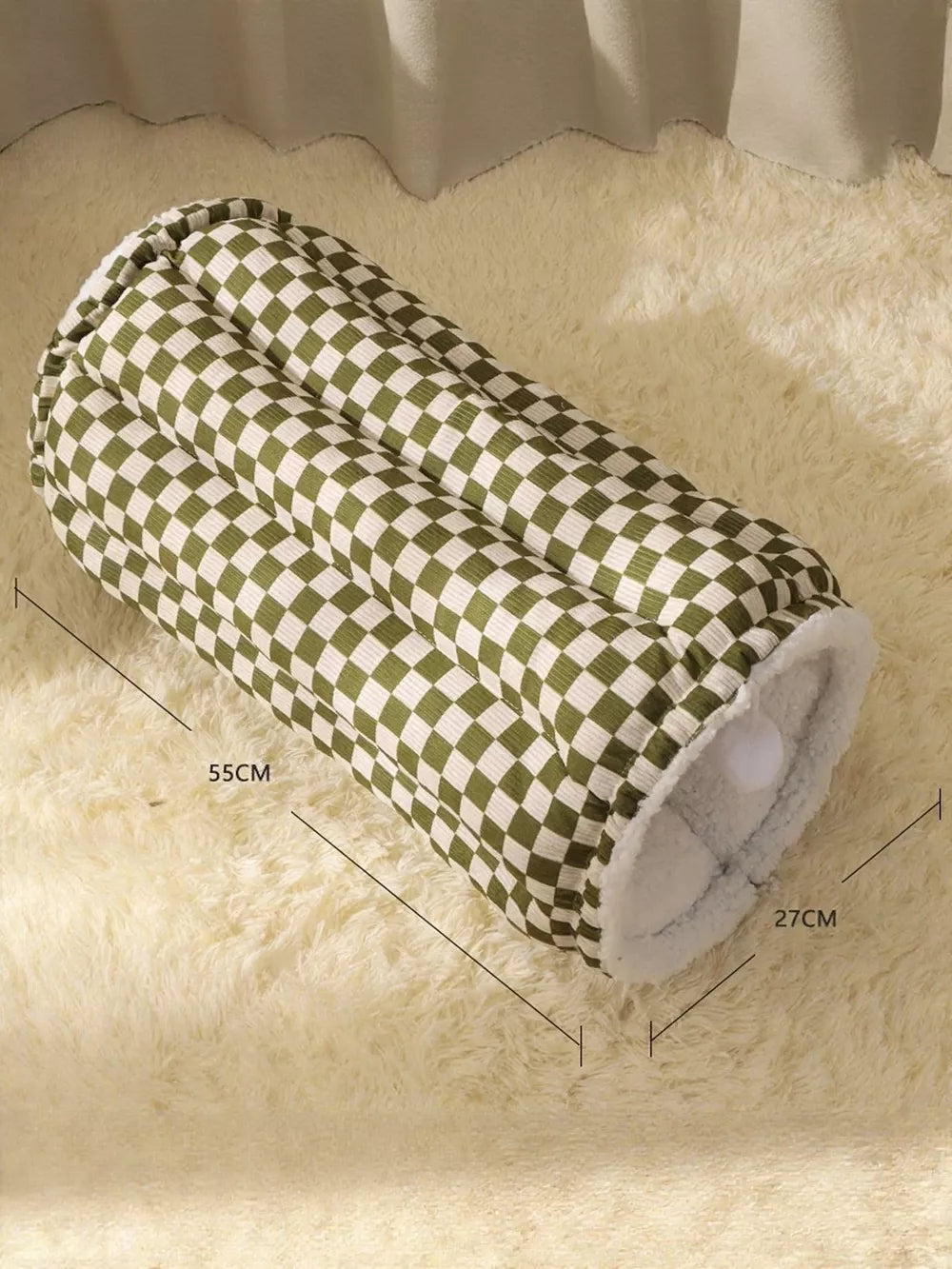 Cozy Plush Pet Tunnel Nest – Foldable, Semi-Enclosed Hideaway for Cats & Small Dogs