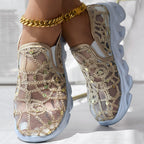 Women's Sparkle Mesh Breathable Sneakers | Lightweight Glitter Athletic Shoes – 3 Colors