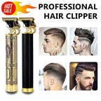 Professional Cordless Hair Clipper & Beard Trimmer - Zero Gap T-Blade for Precision Cuts