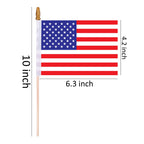 Mini American Flags on Stick - 65 Pack Hand Held USA Flags for July 4th, Memorial Day & Veterans Day