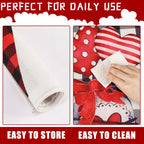 Valentine's Day Gnome Placemats Set of 4 - Heart Pattern Table Mats for Romantic Dinners