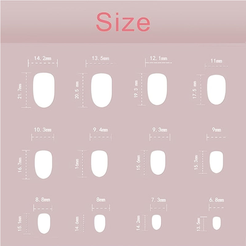 Long Square Press On Nails – 24-Piece Fake Nail Set with Adhesive Tabs