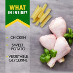 Premium Sweet Potato Chicken Wrapped Dog Treats - Grain-Free Training Snacks for All Breeds