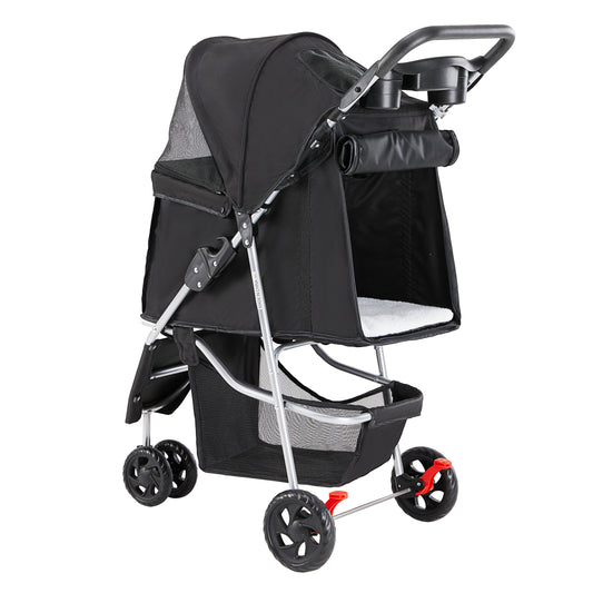 3-Wheel Pet Stroller for Dogs & Cats | Jogging Stroller with Storage