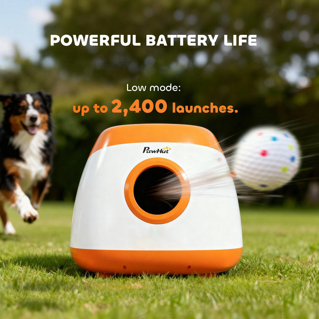 PawHut Automatic Dog Ball Launcher - Rechargeable Fetch Machine for Medium & Large Dogs