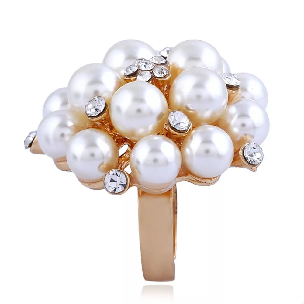 Pearl Cluster Ring | 18K Gold-Plated Statement Ring