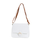 White Crossbody Bag for Women - Lightweight Vegan Leather Purse with Adjustable Strap