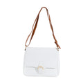 White Crossbody Bag for Women - Lightweight Vegan Leather Purse with Adjustable Strap