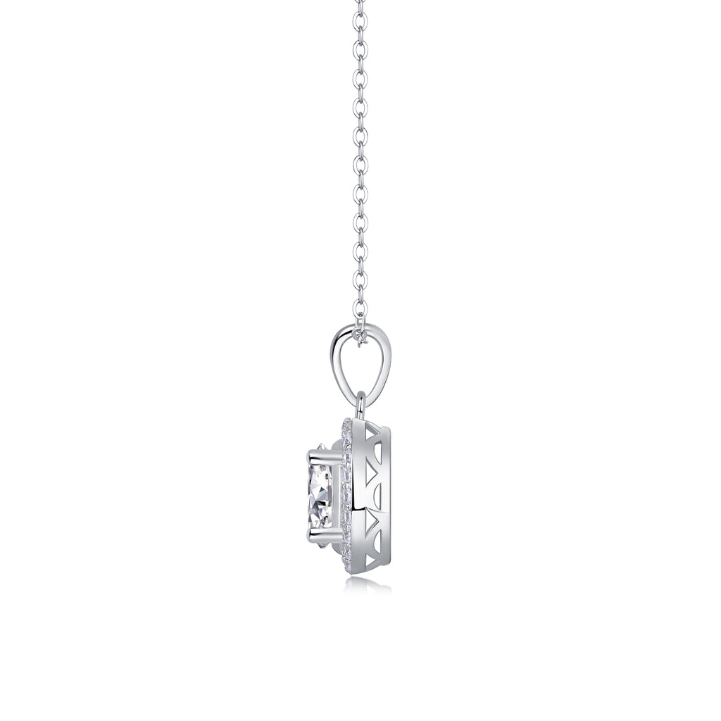 Moissanite Pendant Necklace | 1 Carat Oval Cut | S925 Sterling Silver