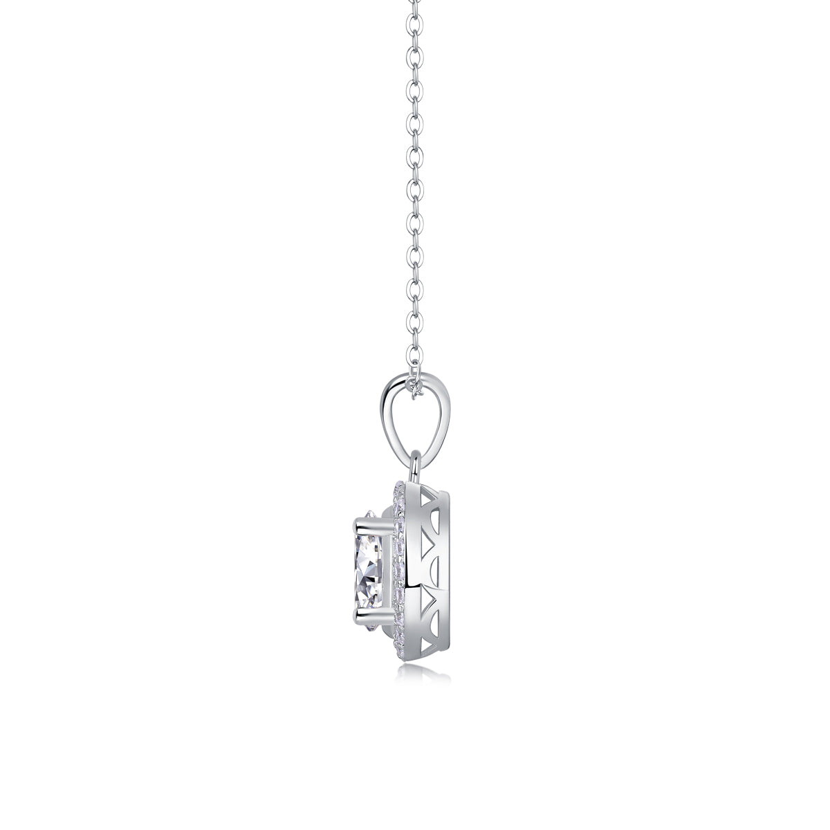Moissanite Pendant Necklace | 1 Carat Oval Cut | S925 Sterling Silver