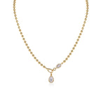 Pear-Shaped Moissanite Pendant Necklace | 925 Sterling Silver & Gold Plated