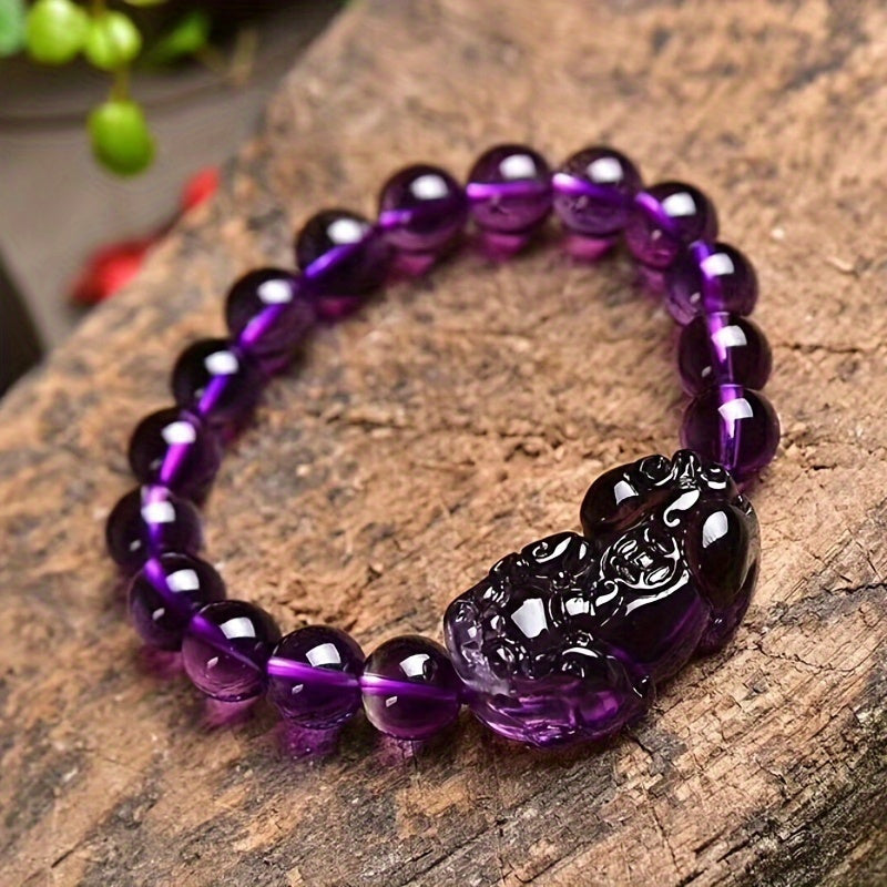 Feng Shui Amethyst Wealth Bracelet for Prosperity and Good Luck