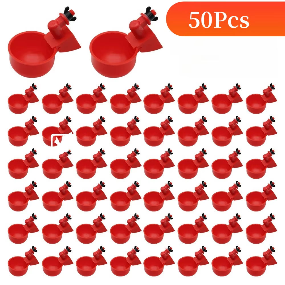 5/10/20 Pcs Automatic Poultry Drinking Bowl Chicken Waterer Cups Duck Drinking Machine Hanging Drinking Bowls Water Dispenser