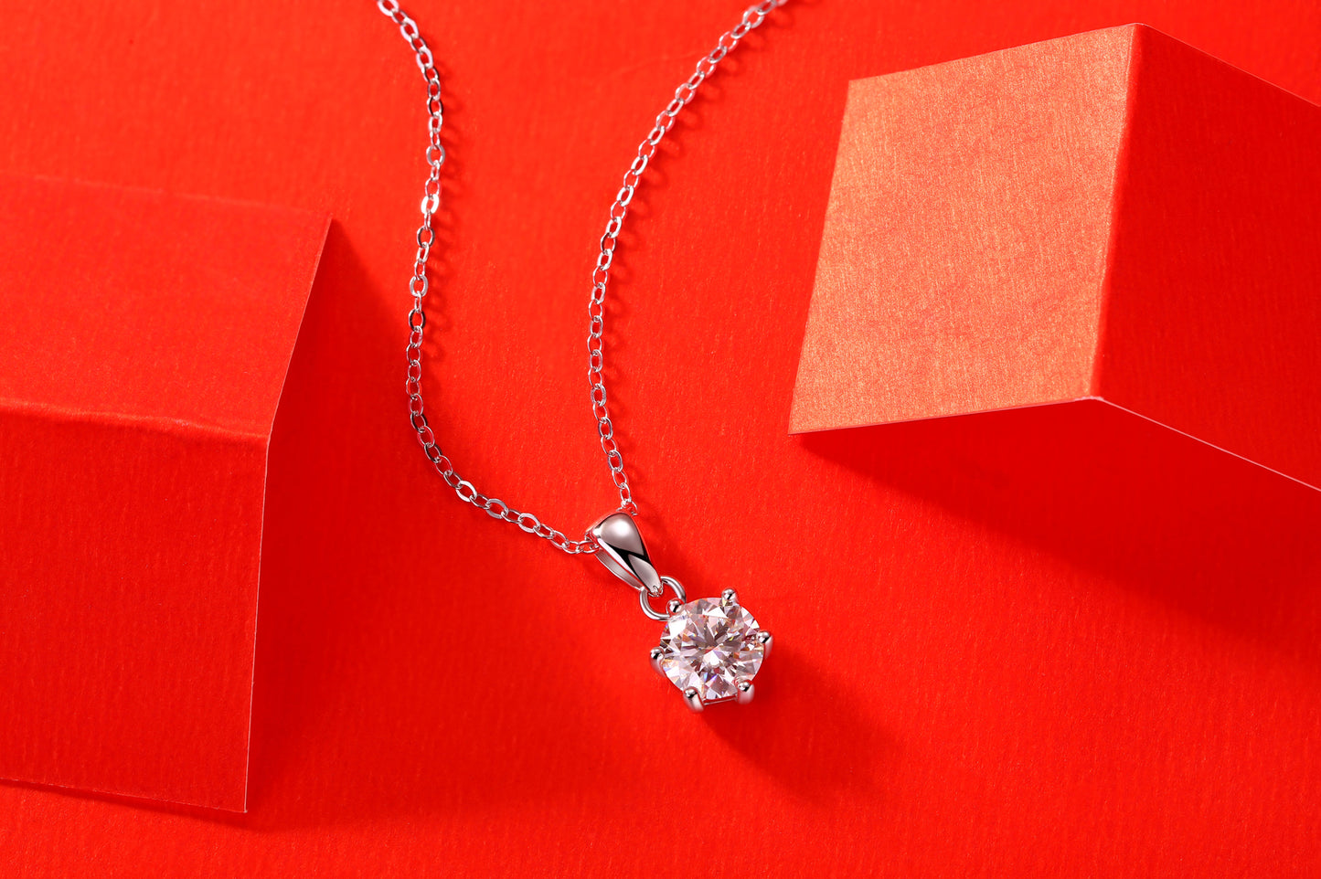 Moissanite Pendant Necklace | 1ct 2ct 3ct | S925 Sterling Silver & Platinum Plated