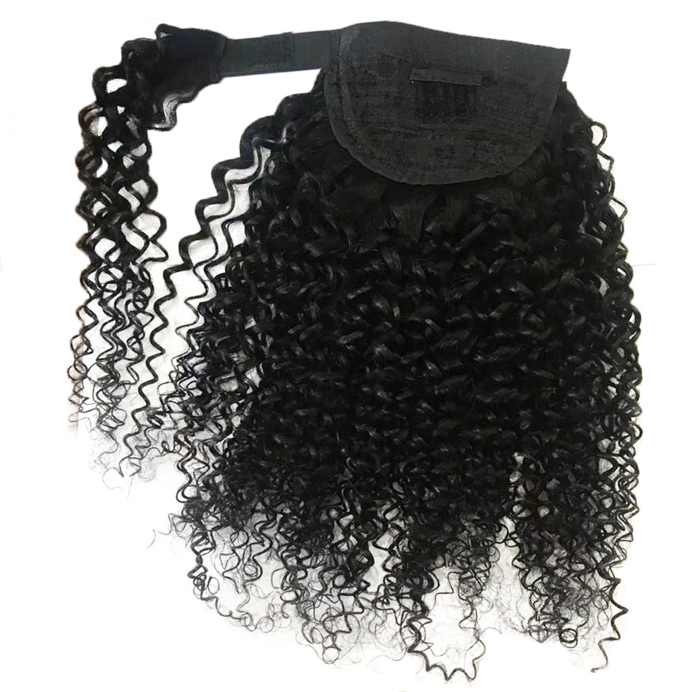 Human Hair Kinky Curly Ponytail Extension - Wrap Around