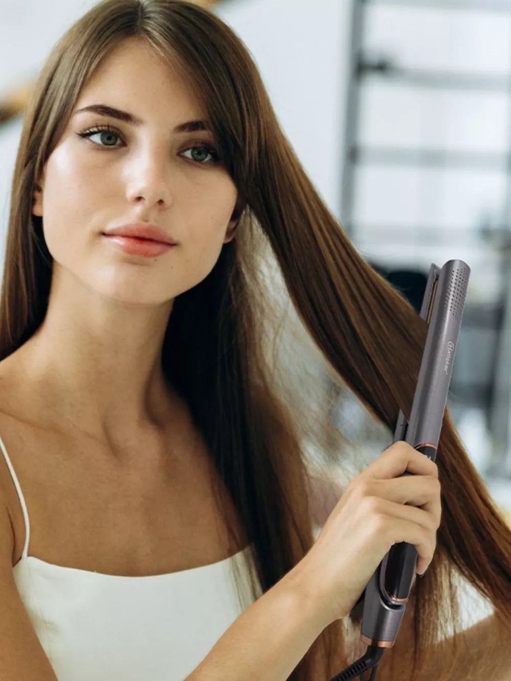 2-in-1 Hair Straightener & Curler – Fast Heating, Constant Temp, Multi-Speed