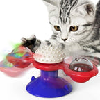 Interactive Windmill Cat Toy – LED Ball, Suction Cup & Catnip for Active Play