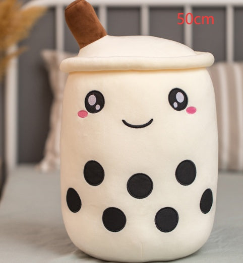 Boba Tea Plush Pillow - Cute Bubble Tea Stuffed Animal Cushion for Kids & Adults