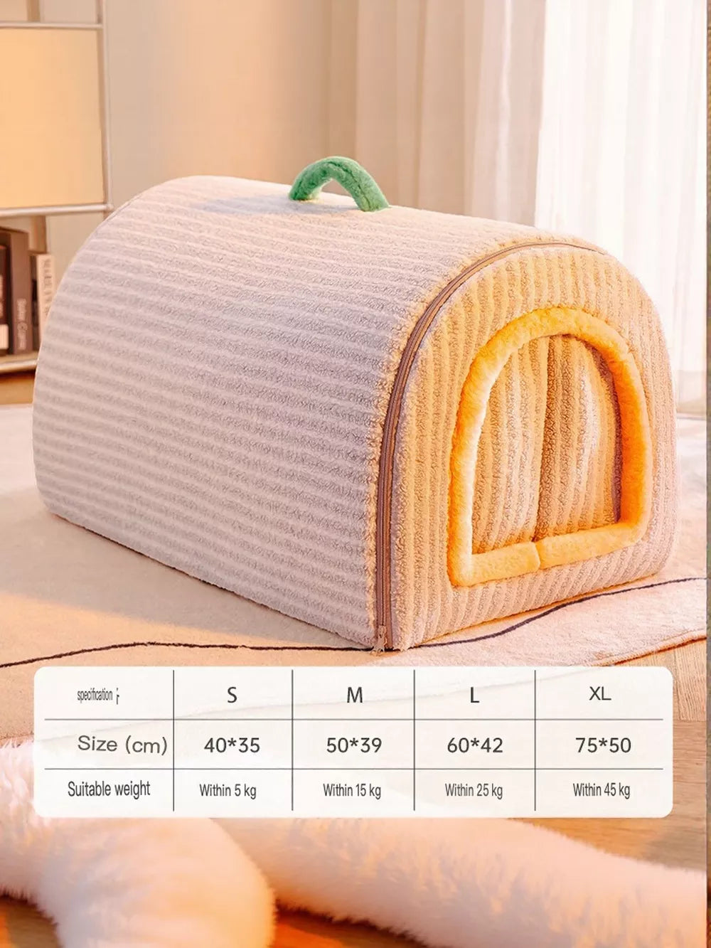 Polka Dot Pet Bed Cave with Handle – Hooded Nest for Cats & Dogs