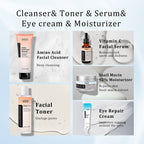 5-Step Anti-Aging Skincare Set | Vitamin C Brightening & Snail Mucin Repair System