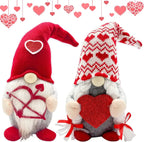 Valentine's Day Light-Up Gnomes Set of 2 - Red Cupid Decorations for Home