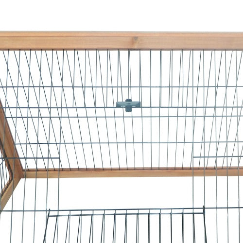 PawHut 46" Wooden Rabbit Hutch with Run – Outdoor A-Frame Cage for Rabbits, Guinea Pigs & Small Animals