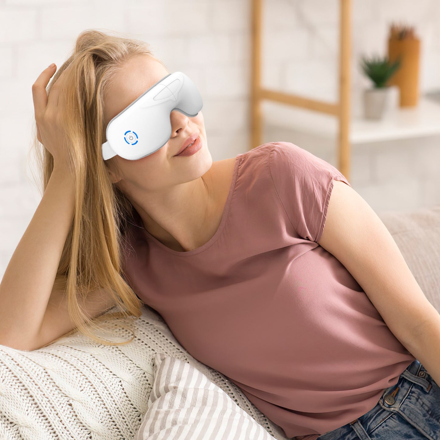 Rechargeable Eye Massager with Heat & Bluetooth Music – Eye Strain, Migraine & Fatigue Relief