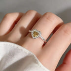 Heart-Shaped Open Ring – 925 Sterling Silver & Zircon