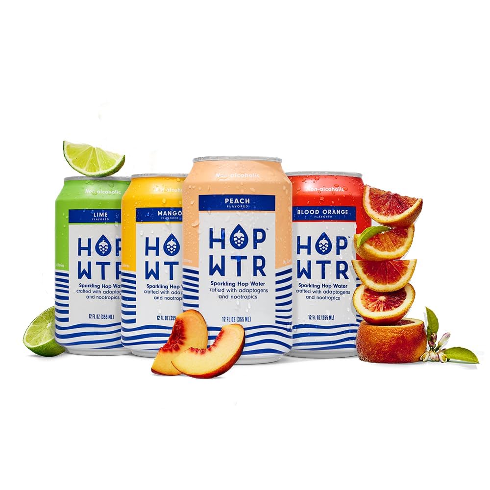 HOP WTR Sparkling Hop Water | Variety Pack | Sugar Free, Zero Calories, Non-Alcoholic | 12 oz Cans (12 Pack)