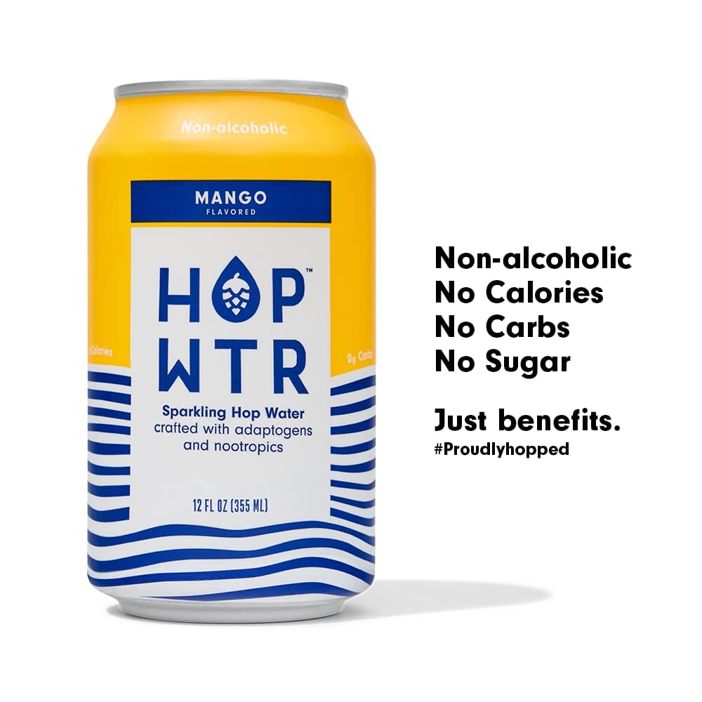 HOP WTR Sparkling Hop Water | Variety Pack | Sugar Free, Zero Calories, Non-Alcoholic | 12 oz Cans (12 Pack)