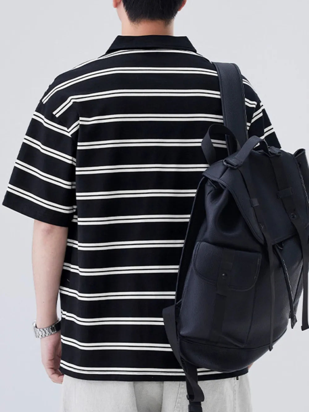 Men's Plus Size Striped Short Sleeve Polo – Cotton Poly Blend Big & Tall