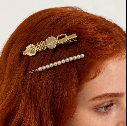 Pearl Hair Clip Set – 2-Piece Elegant Hair Accessories for Women