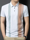 Men's Plus Size Contrast Short Sleeve Polo – Stretch Polyester Big & Tall